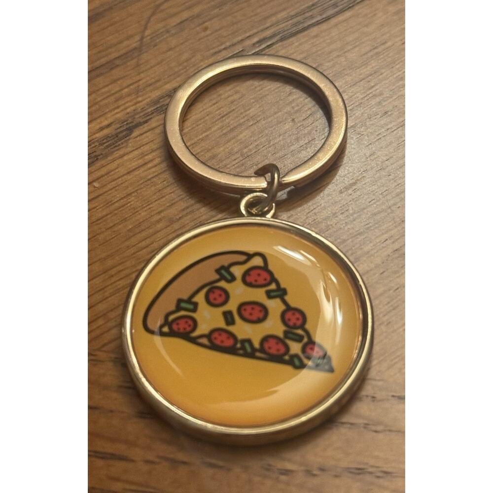 New Pepperoni Pizza Staples Metal Keychain Ring
